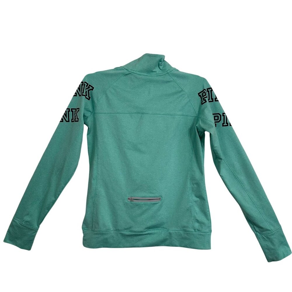 VICTORIA SECRET PINK Ultimate half zip pullover Size Medium Mint Activewear - Picture 2 of 15